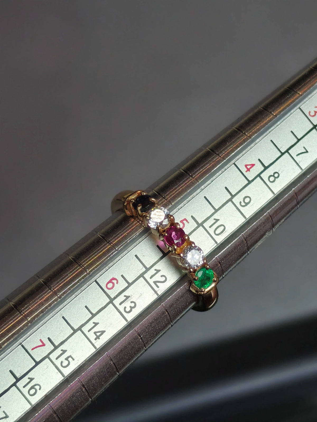 10k multi gem ring