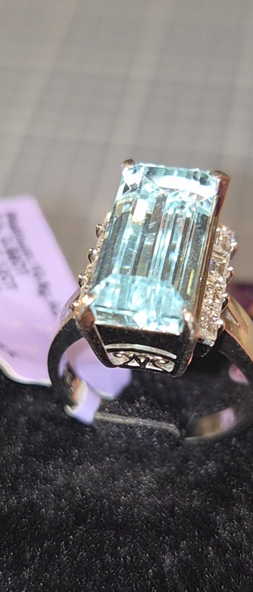 Aquamarine and Diamond Ring