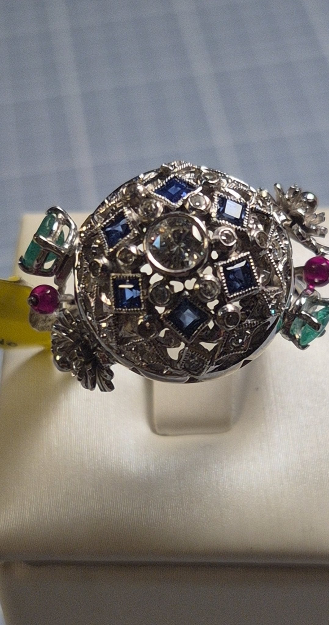 Multi-Gemstone Dome Cocktail Ring