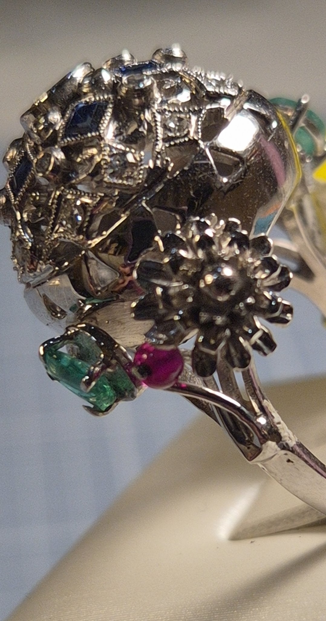 Multi-Gemstone Dome Cocktail Ring