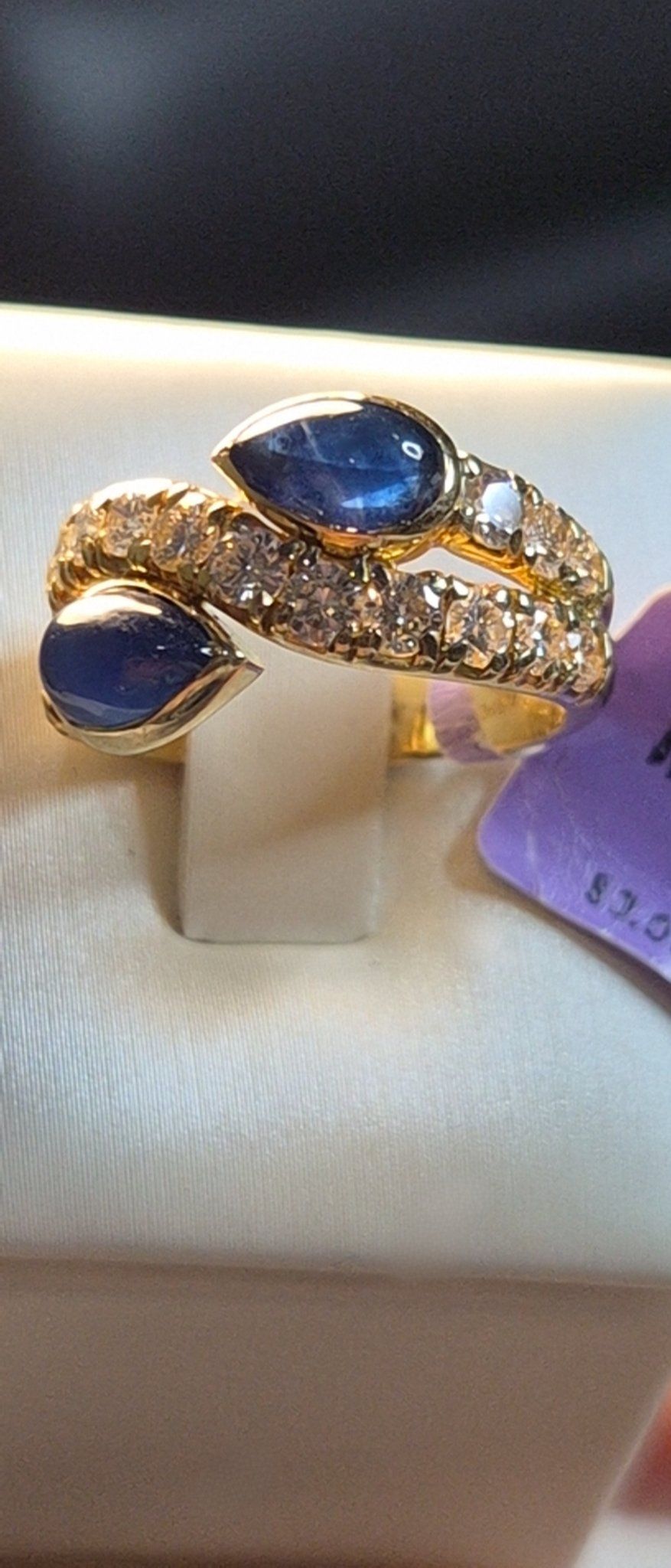Van Cleef & Arpels Sapphire and Diamond Bypass Ring