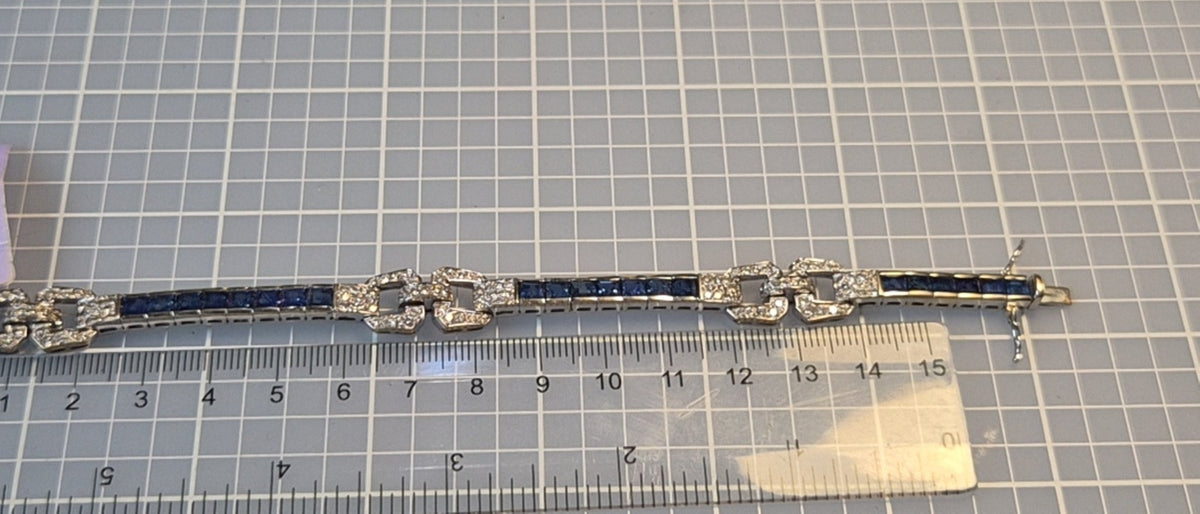Sapphire and Diamond Art Deco Bracelet