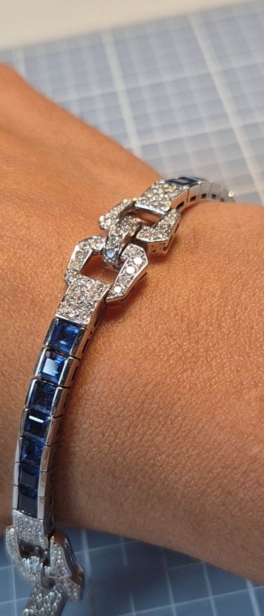 Sapphire and Diamond Art Deco Bracelet