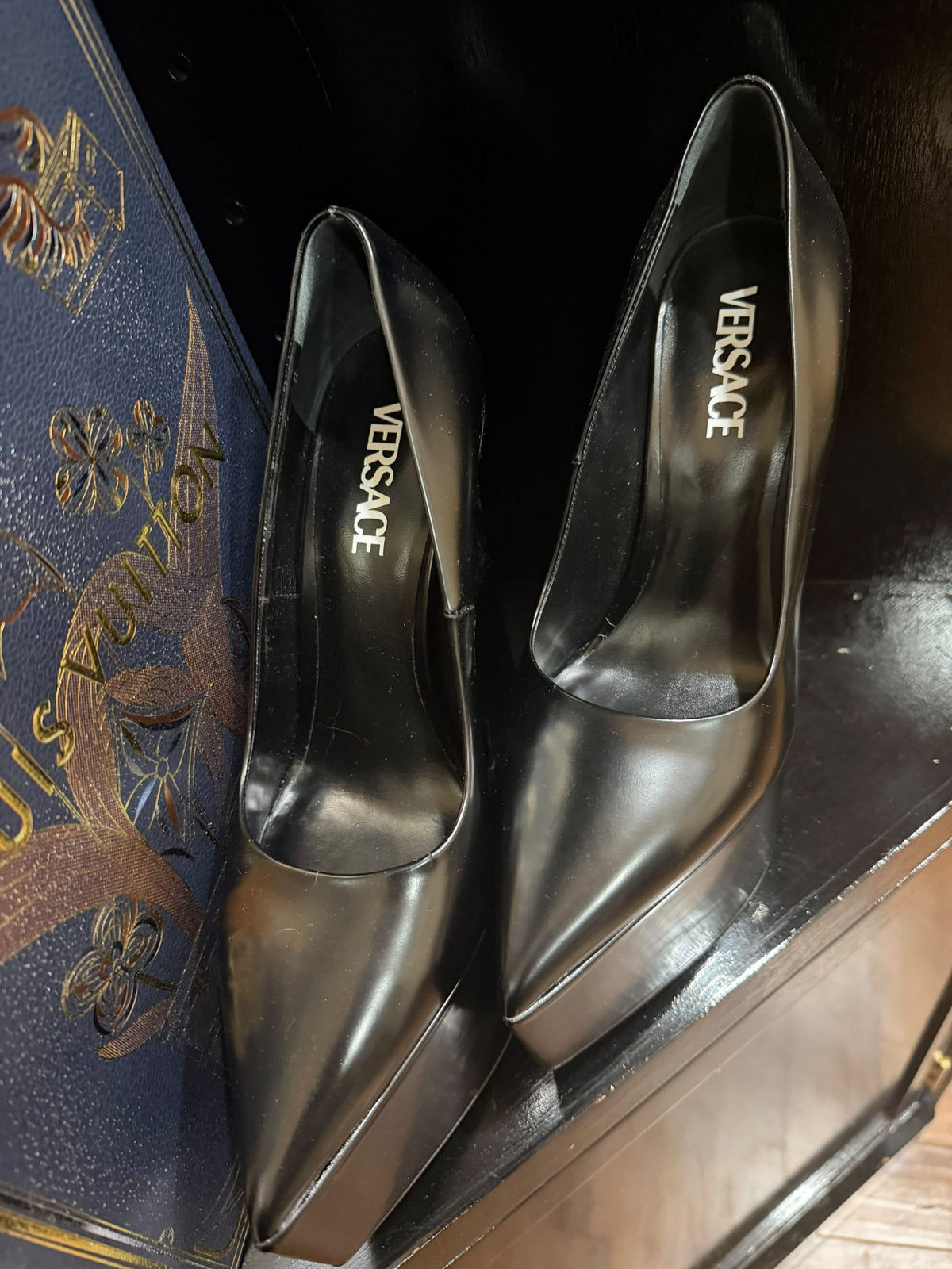 Versace Black Platform Pumps