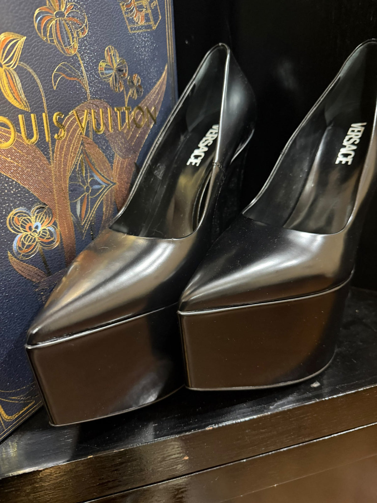 Versace Black Platform Pumps