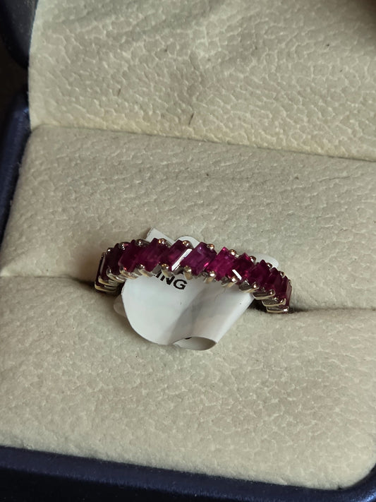 Antique ruby eternity band