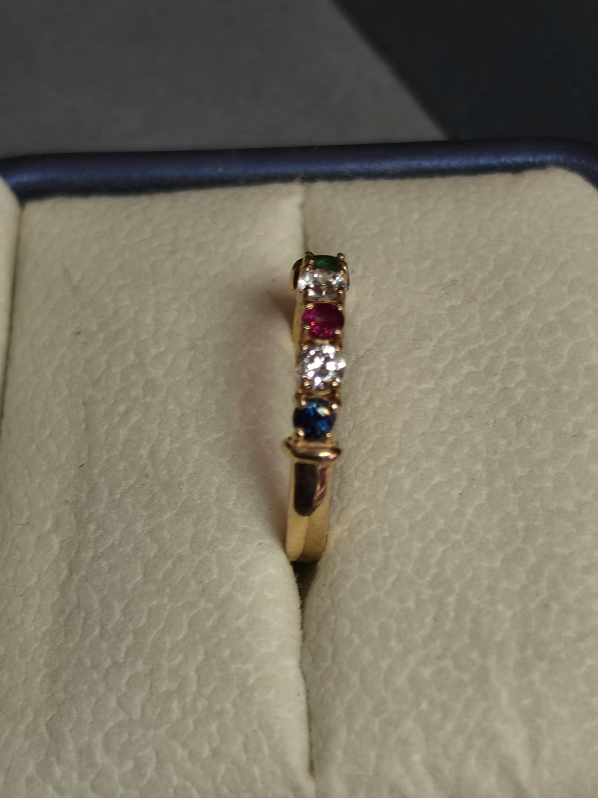 10k multi gem ring