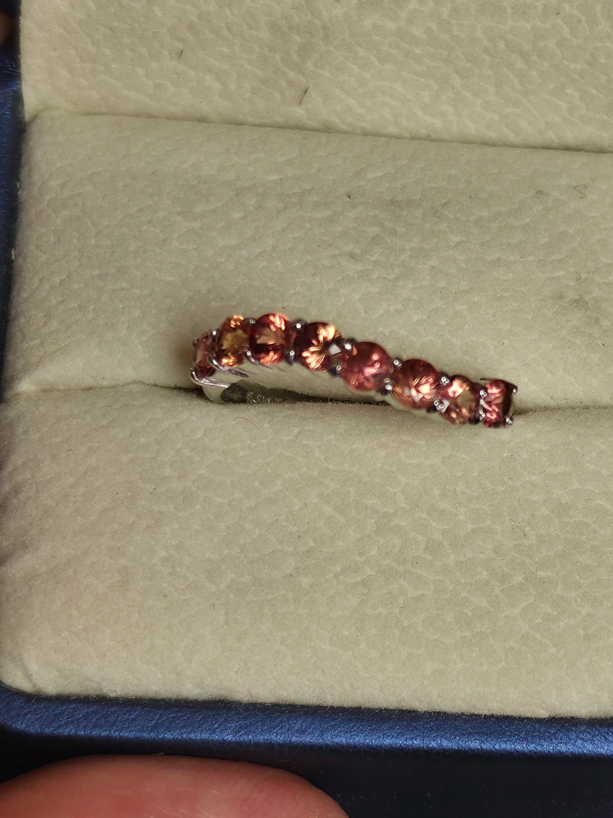 14k white gold gemstone ring
