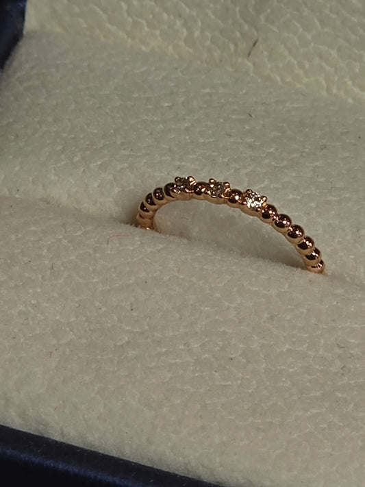 10k rose gold upper finger diamond ring na