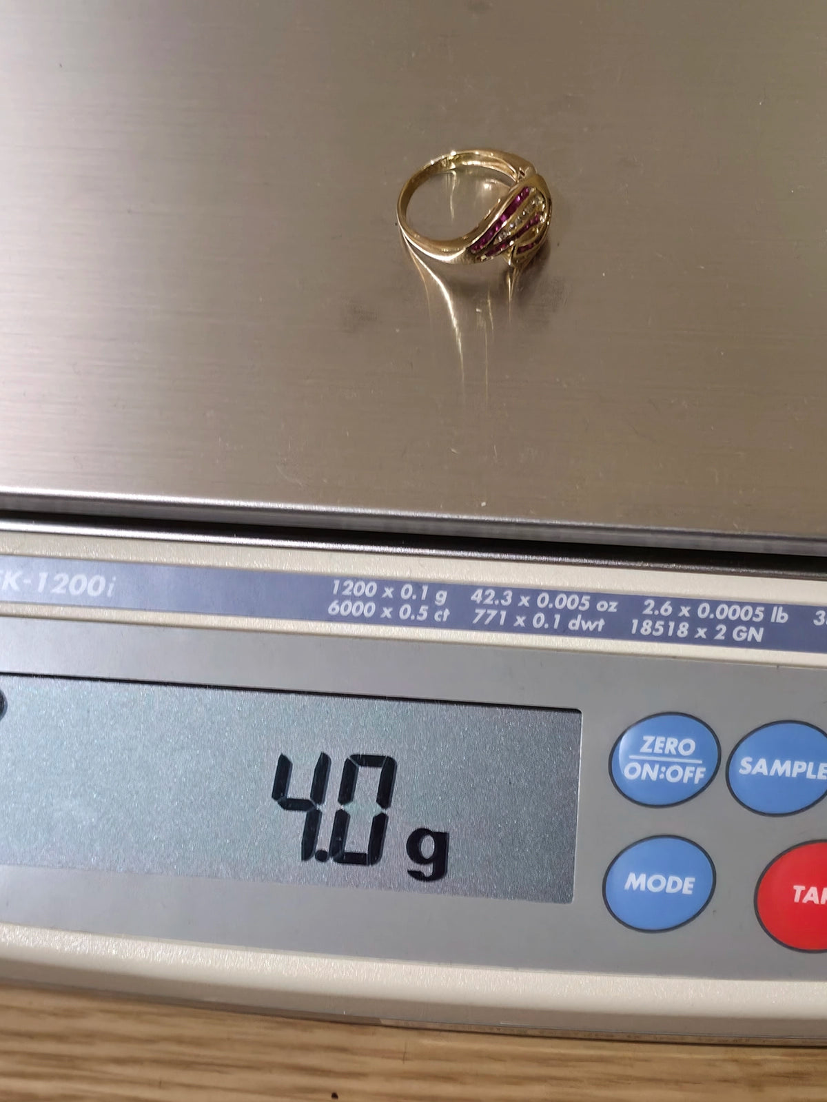 K18 ruby / diamond ring