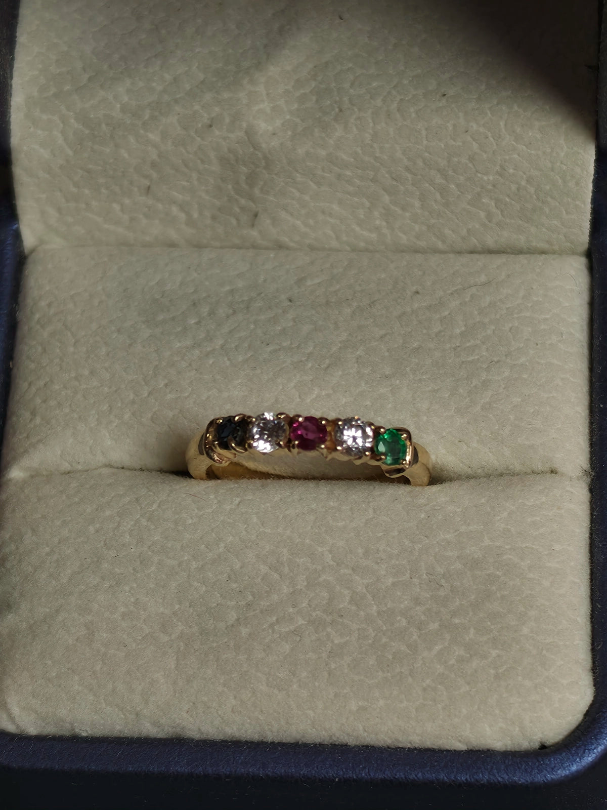 10k multi gem ring