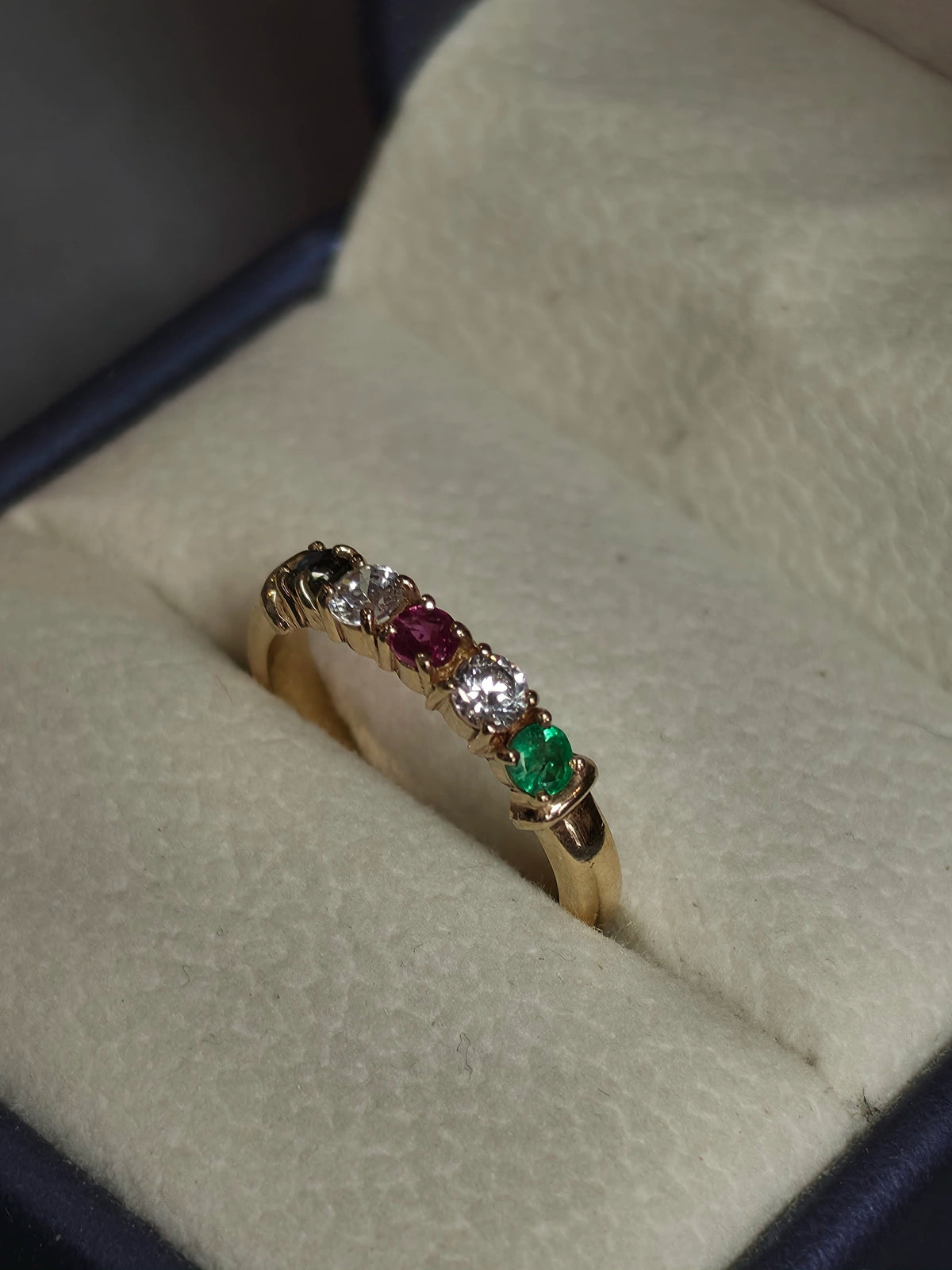10k multi gem ring