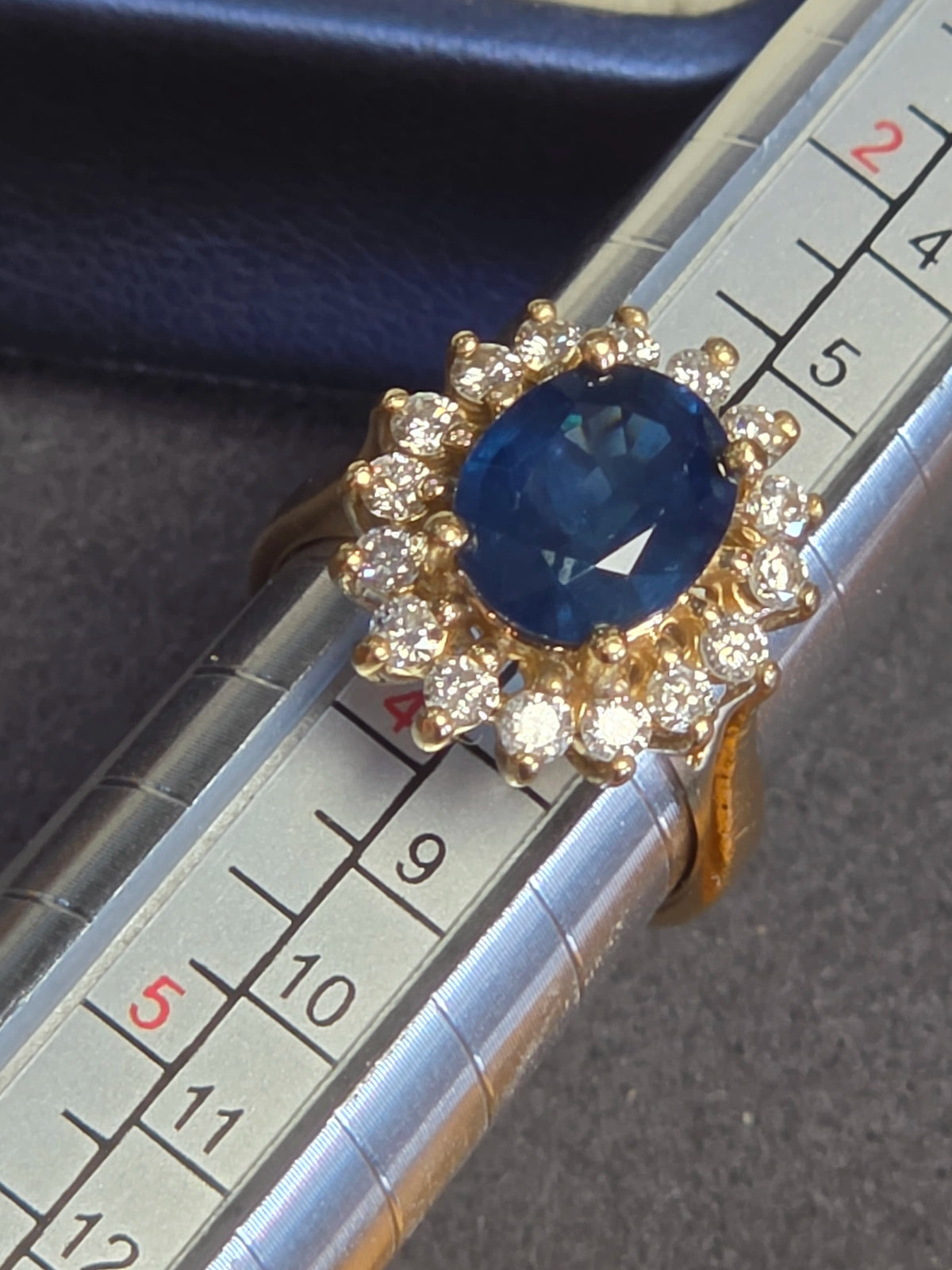 LJX Exclusive 14k Sapphire Diamond Halo Ring