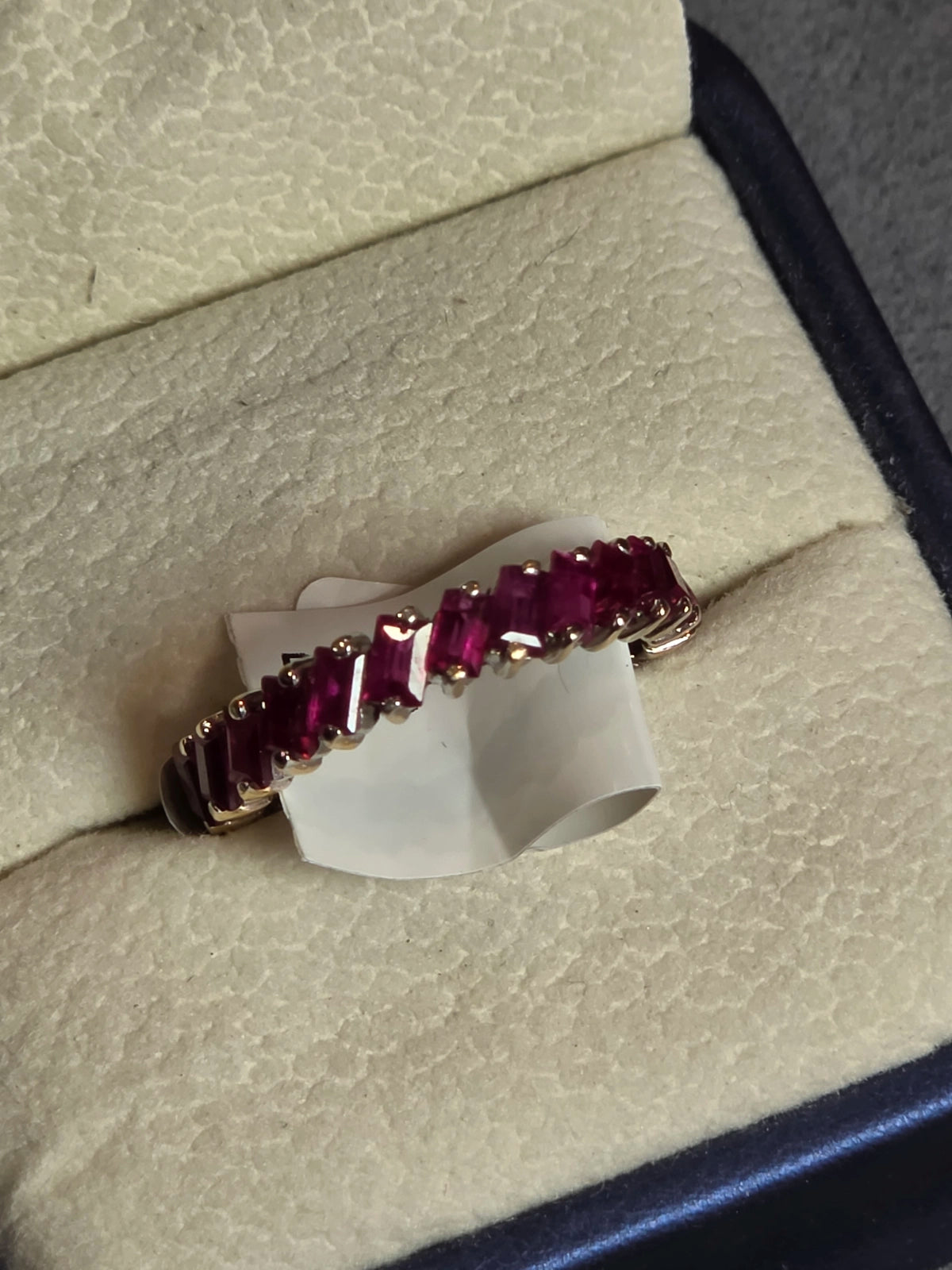Antique ruby eternity band